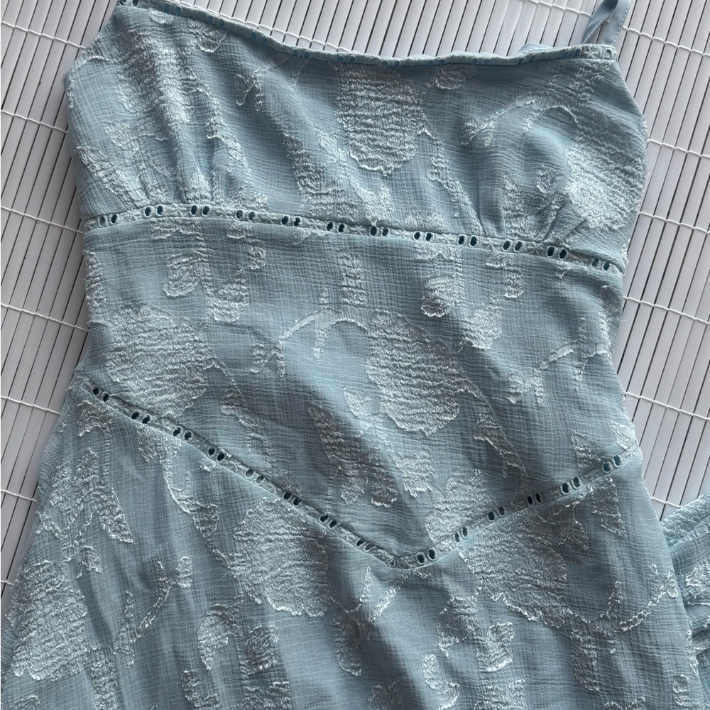 NWOT Princess Polly Light Blue Lace Maxi Dress - Picture 3 of 8